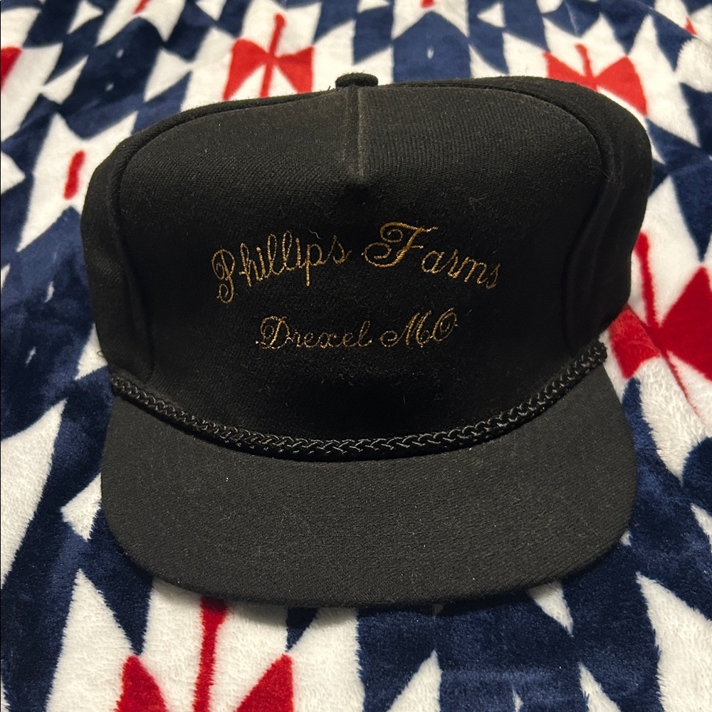 Black Cap with Gold Embroidery